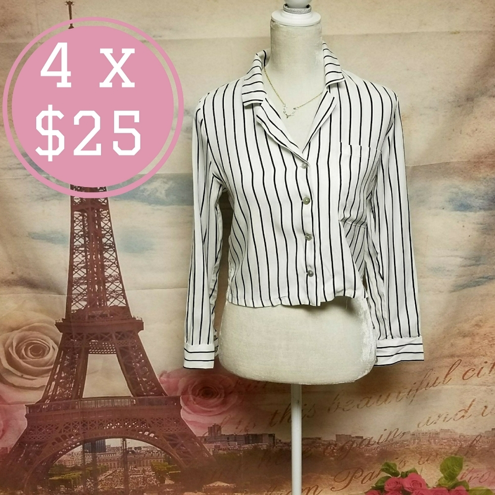 NWT Forever21 striped button down shirt